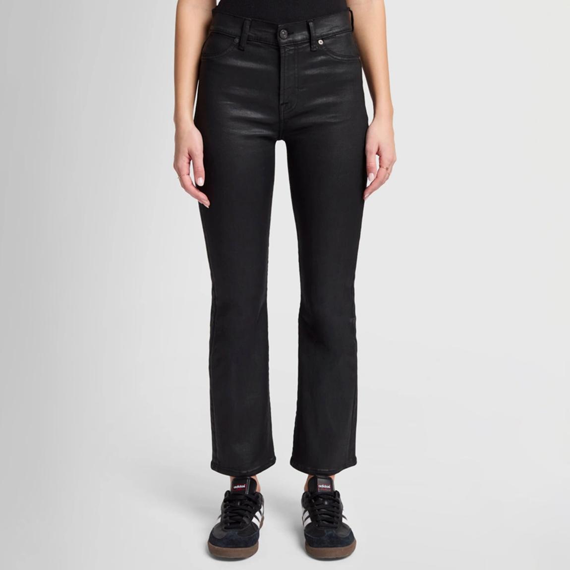 Black Coated Kick Flare Jeans main product photo