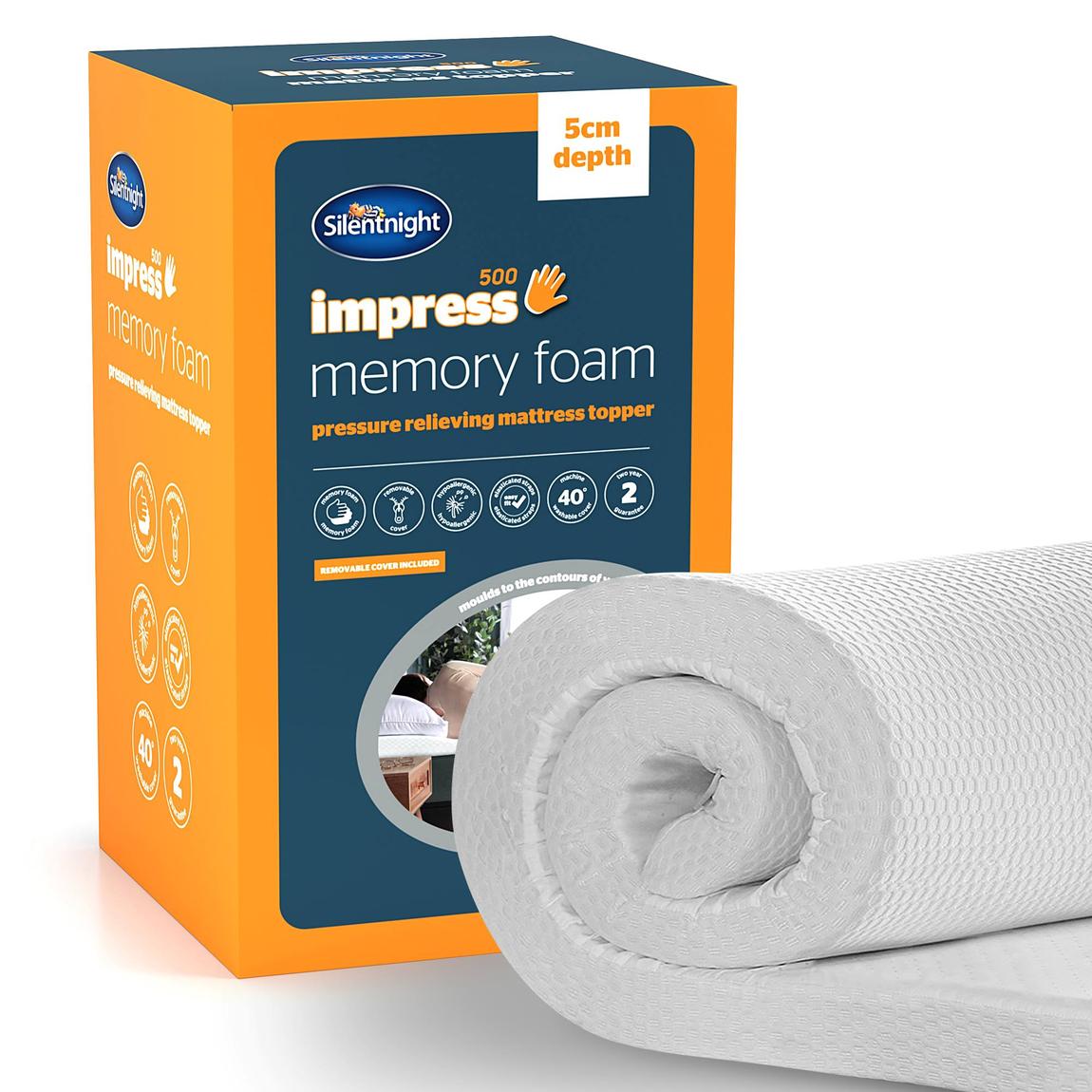 Silentnight Impress 5Cm Memory Foam Mattress Topper - Single main product photo