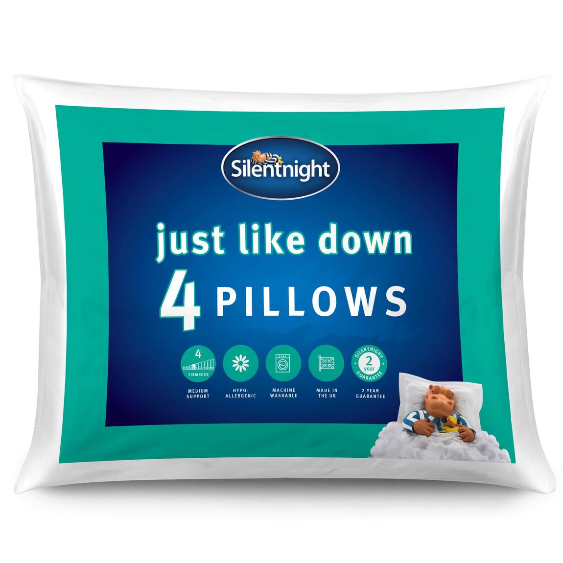 Silentnight Just Like Down Overlocked Pack Of 4 Pillows main product photo