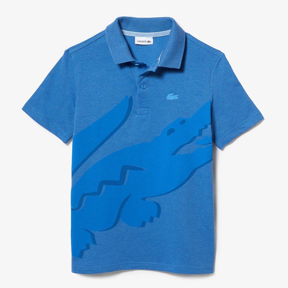 Teen Bright Blue Croc Design Polo Shirt main product photo