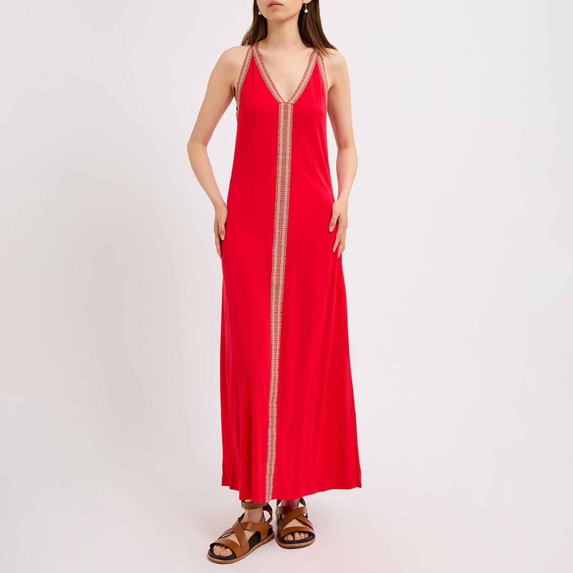 Red Jersey Trim Maxi Dress main product photo