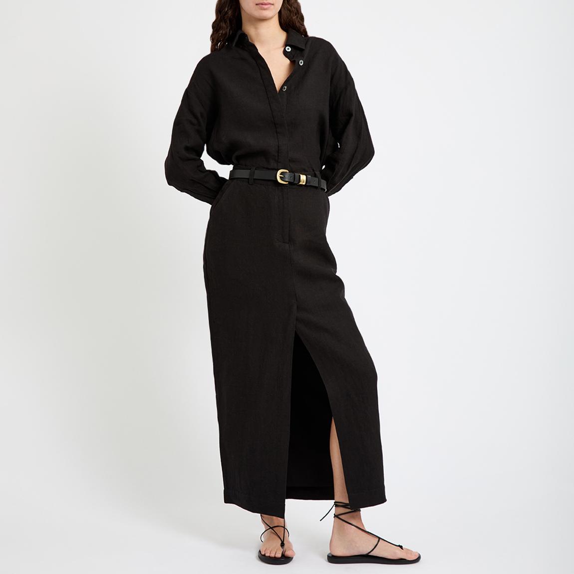 Black Linen Pencil Skirt main product photo