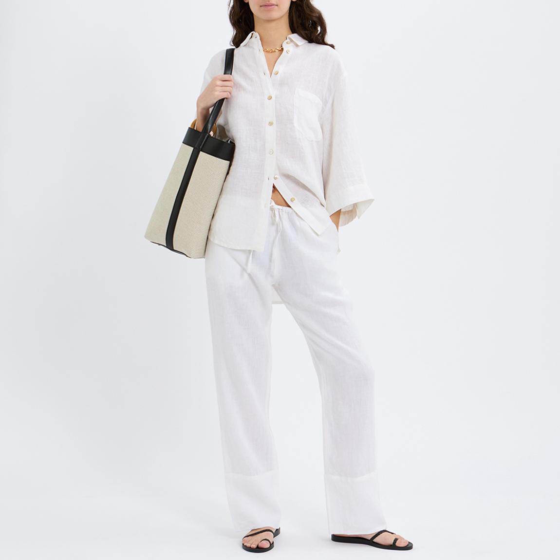 White Linen Oversized Shirt main product photo
