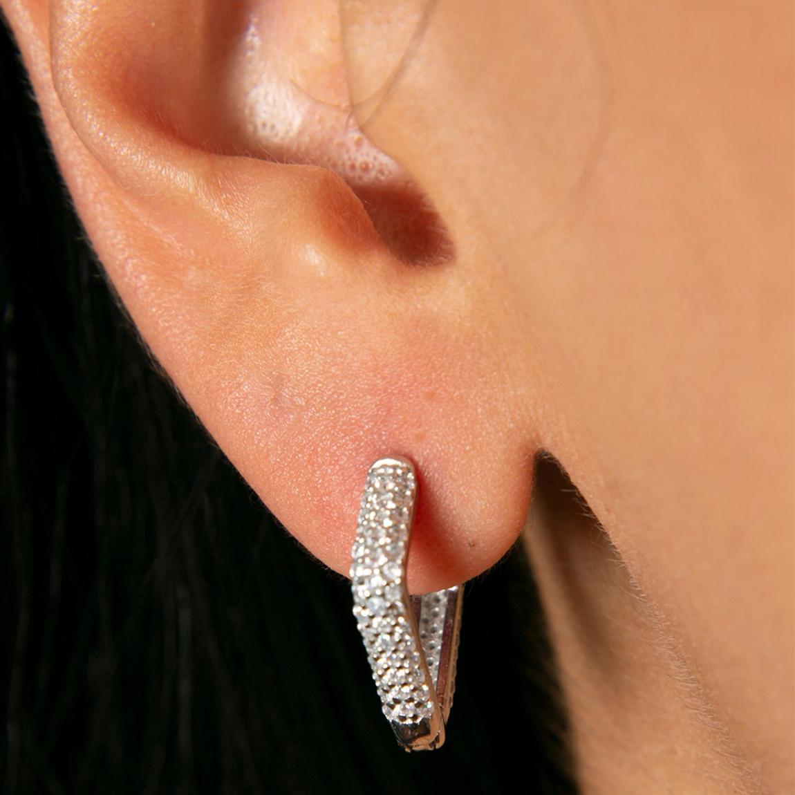 Silver Square Hoop Earring main product photo