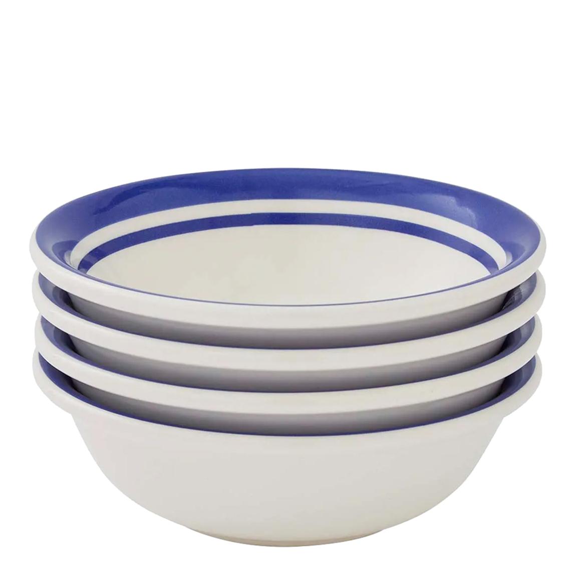 Set of 4 Potters Stripe Blue 13cm Bowl main product photo