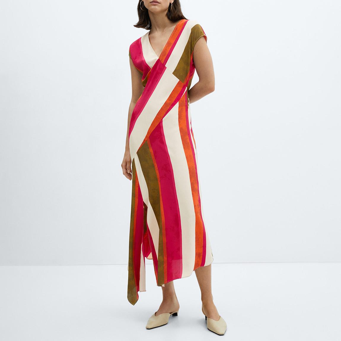 Ecru Cut-Out Striped Dress main product photo