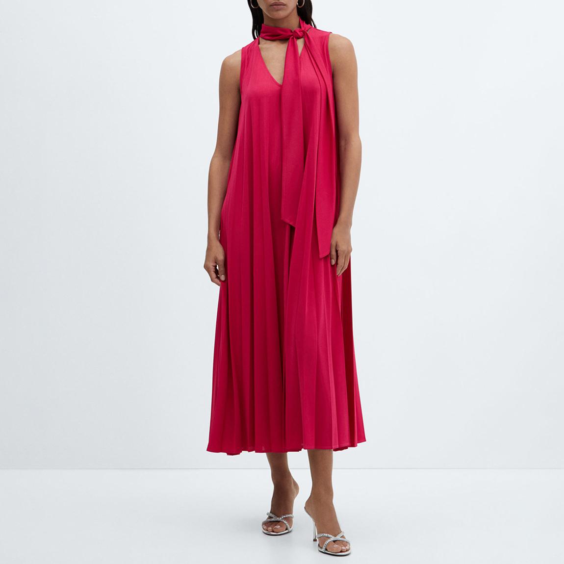 Fuchsia Pleated Midi Dress main product photo