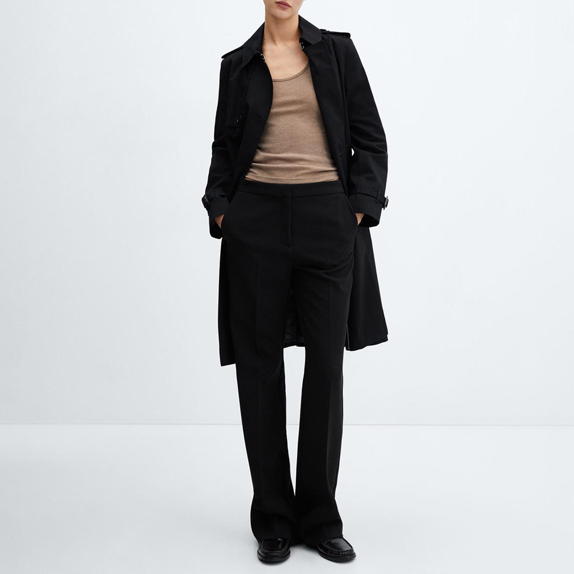 Black Classic Trench Coat With Belt main product photo