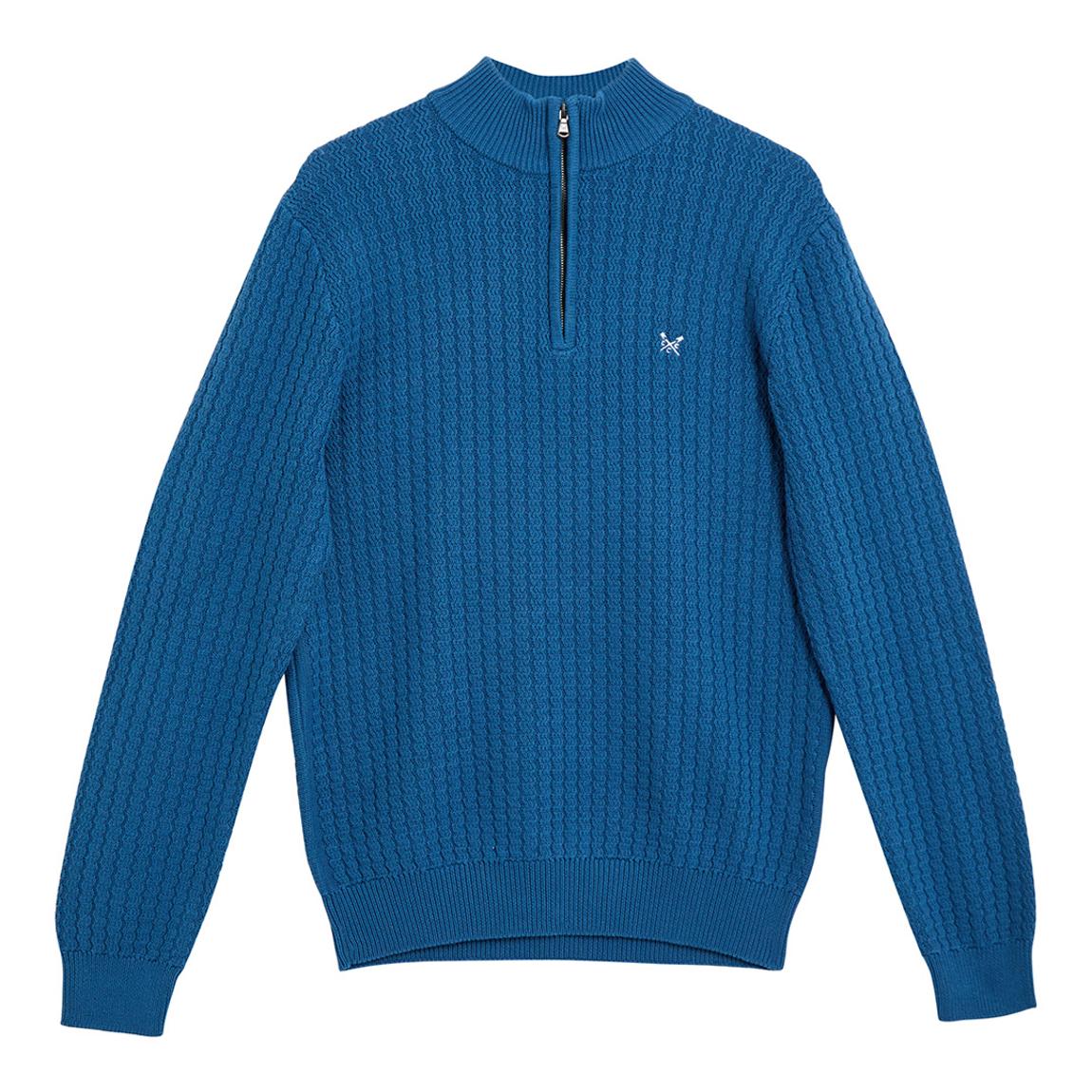 Dark Blue 1/2 Zip Textured Jumper main product photo