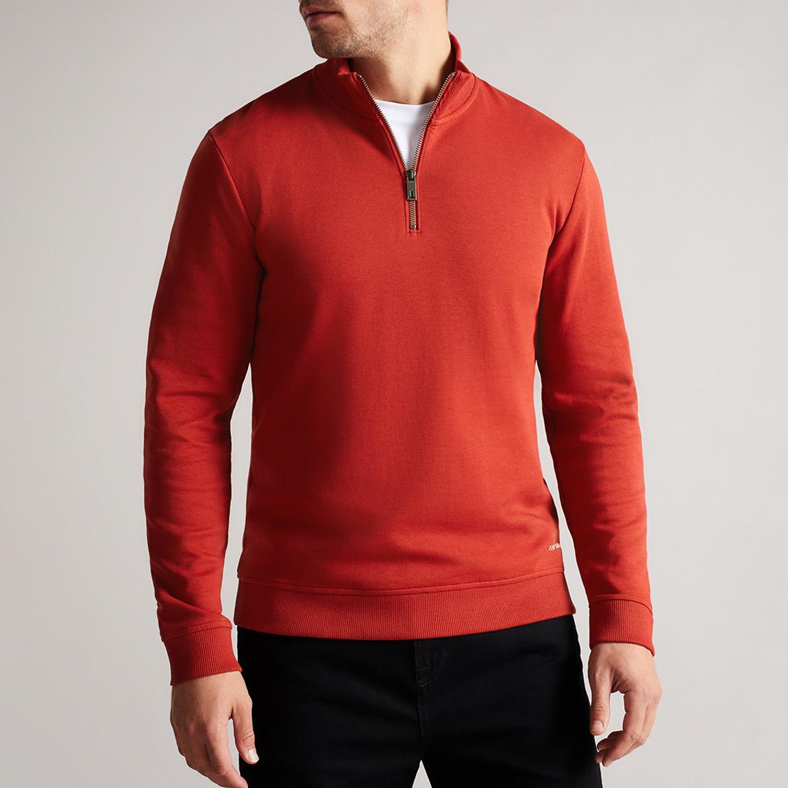 Burnt Red Antram Quarter Zip Jumper main product photo