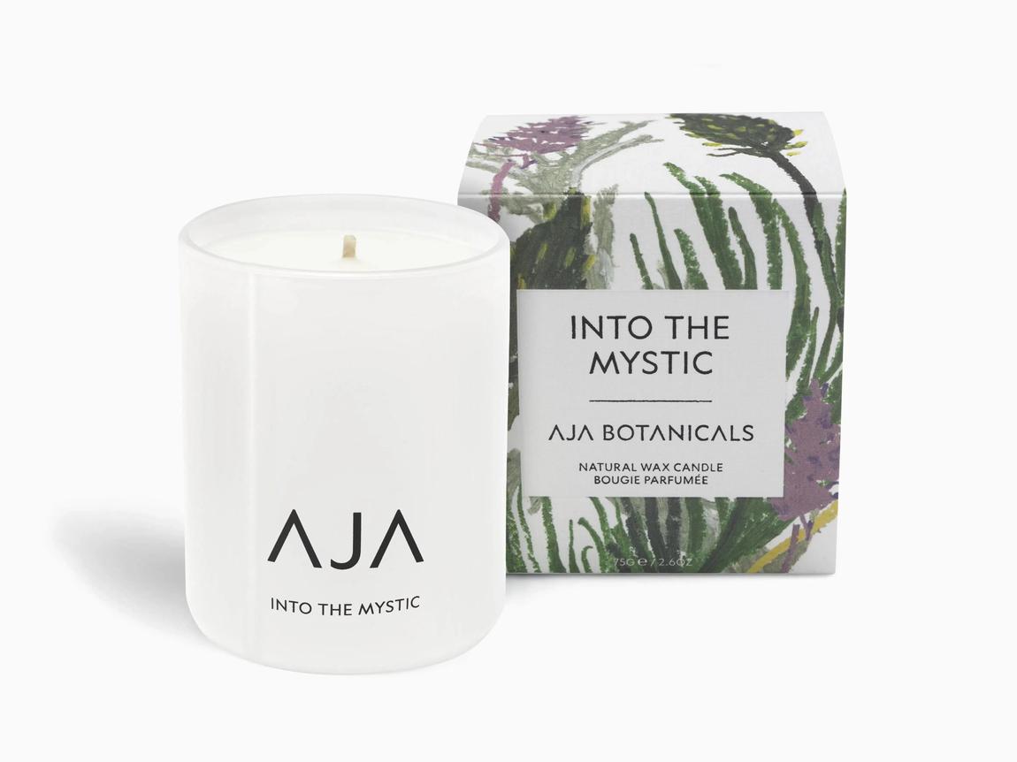 AJA BOTANICALS Into The Mystic White Votive Candle with Essential Oils main product photo