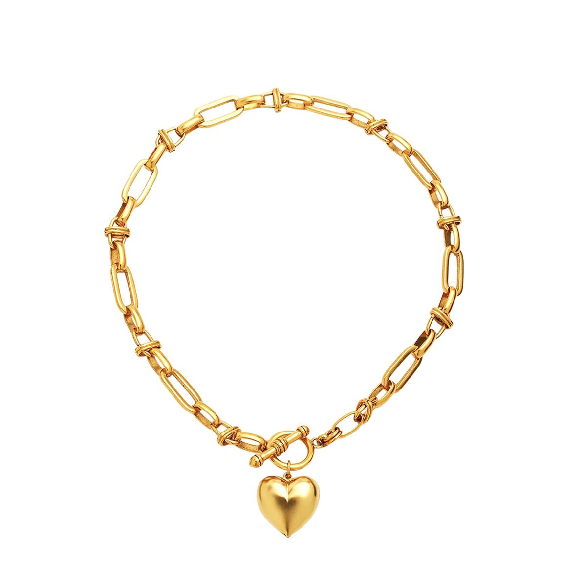 18K Gold Heart Drop Italian Necklace main product photo