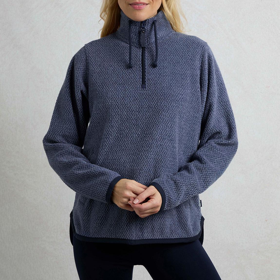 Mid Blue Odina Eco 1/4 Zip Zig Zag Fleece main product photo