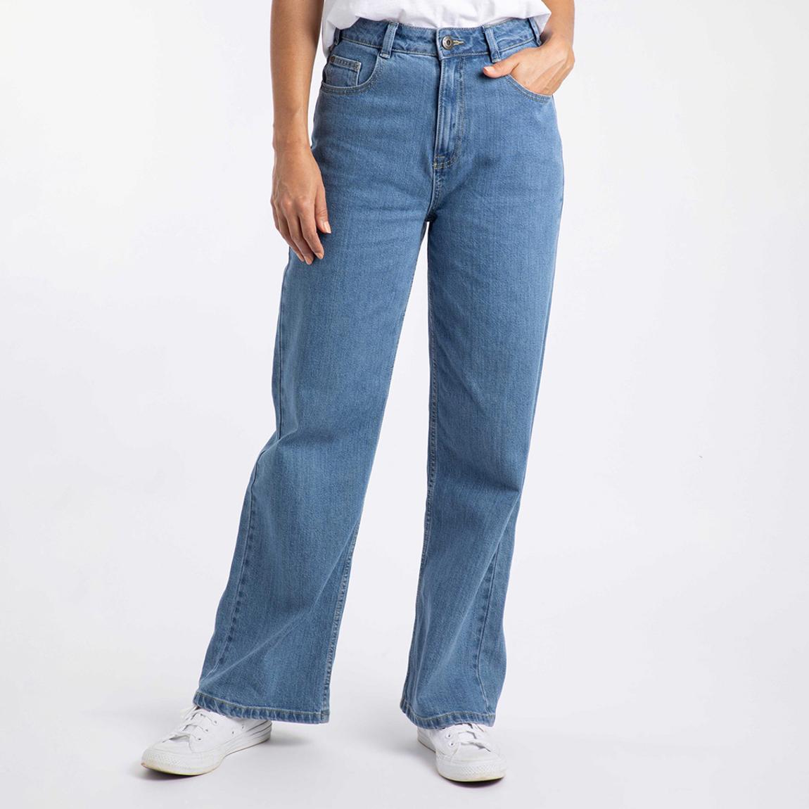 Navy Corine Wide Leg Denim Jean main product photo