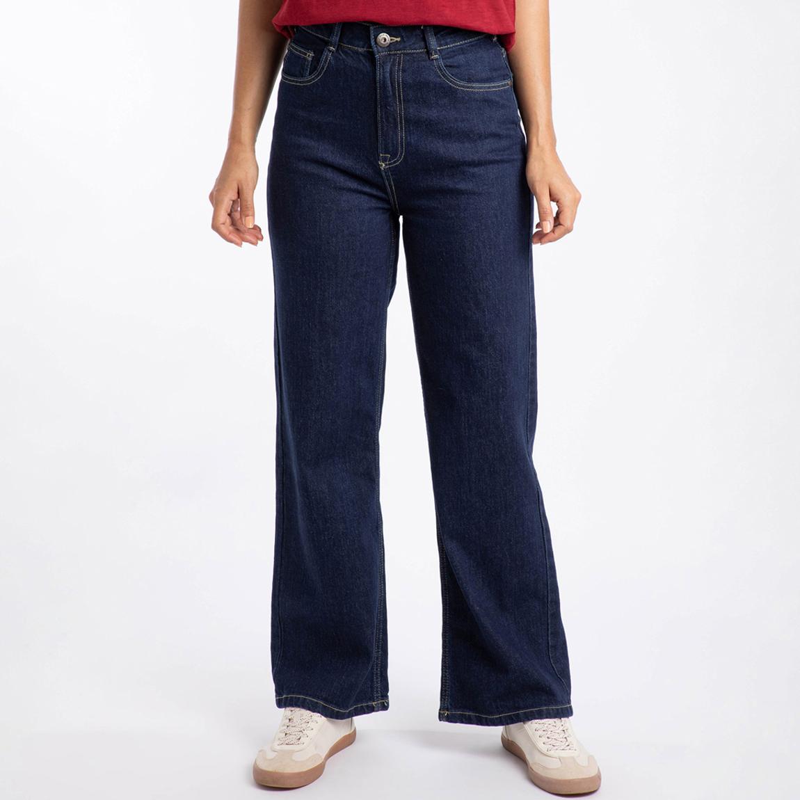 Navy Corine Wide Leg Denim Jean main product photo