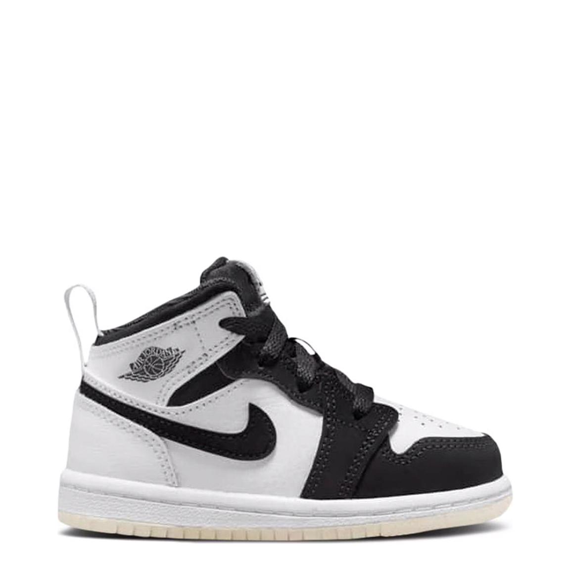 Kid's White/Black Jordan 1 Mid Trainers main product photo