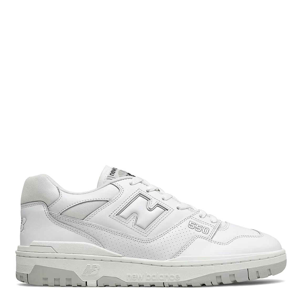 Unisex White Grey New Balance 550 Trainers main product photo