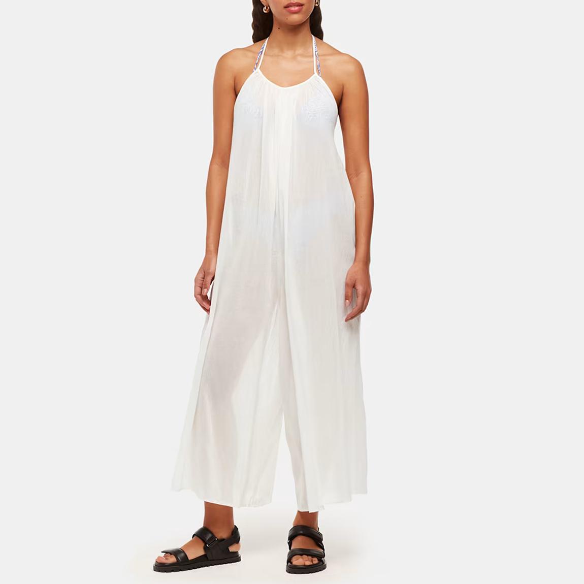 White Halterneck Swim Jumpsuit main product photo