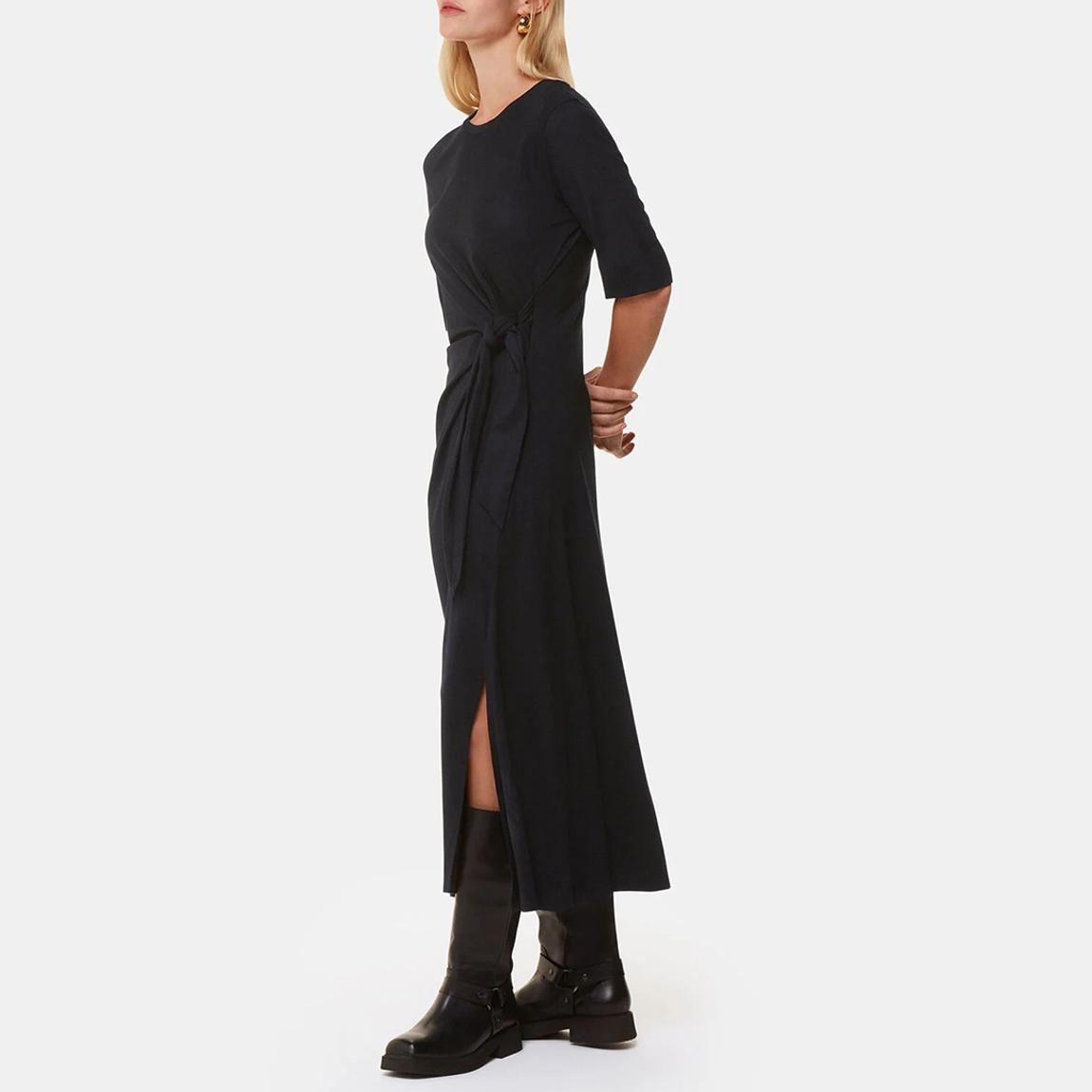 Black Twist Front Jersey Dress main product photo