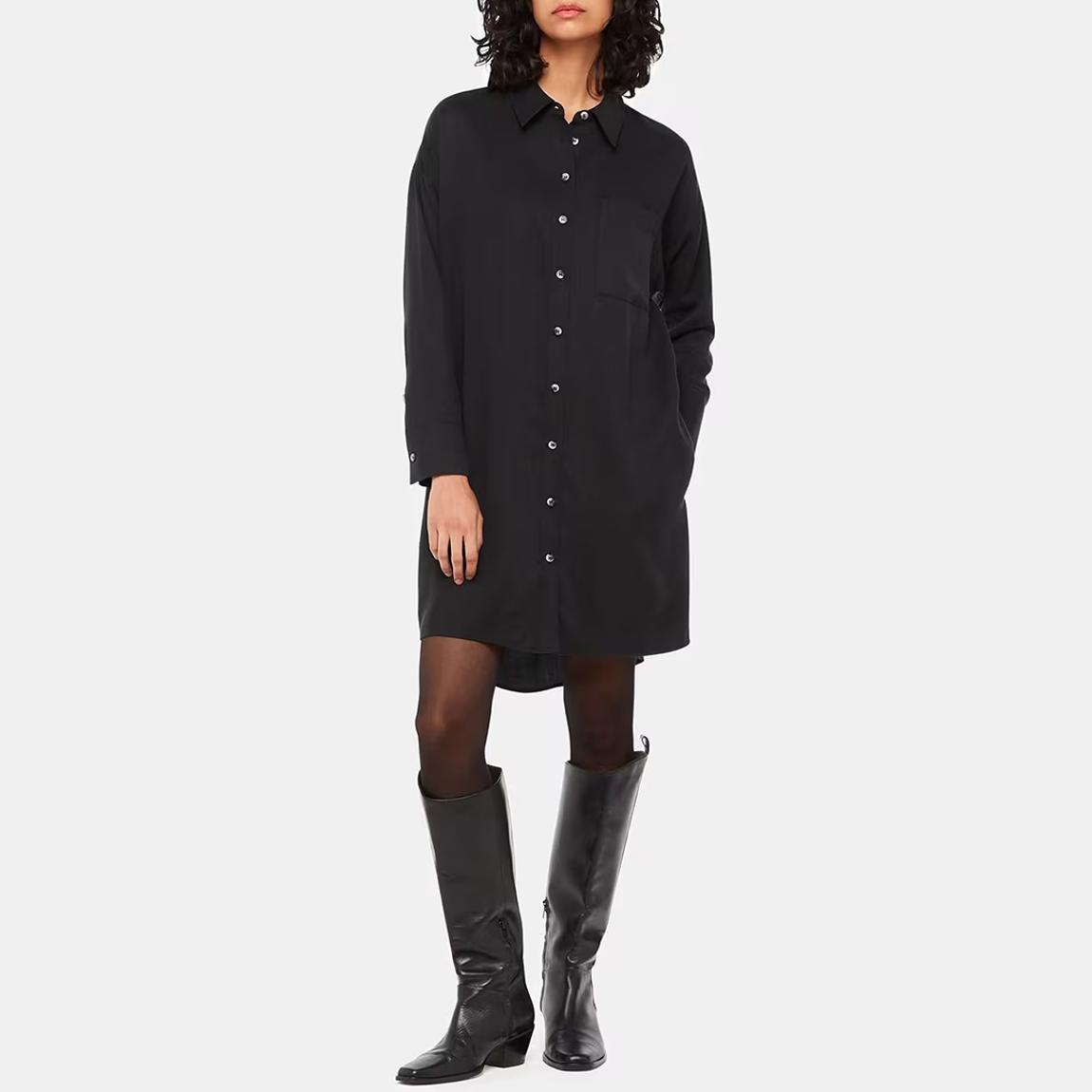 Black Helena Relaxed Shirt Dress main product photo