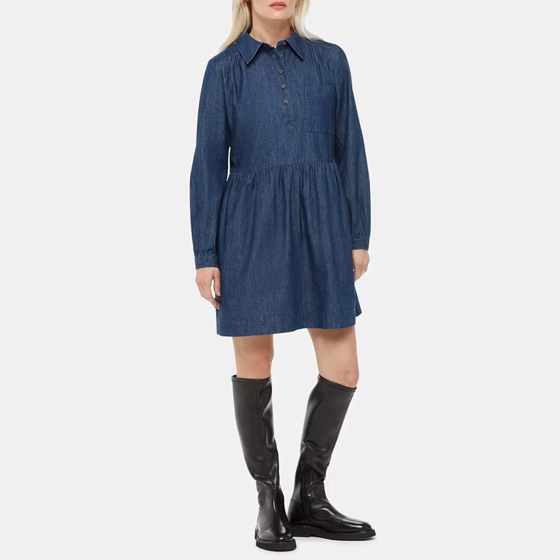 Blue Petite Winnie Chambray Denim Dress main product photo