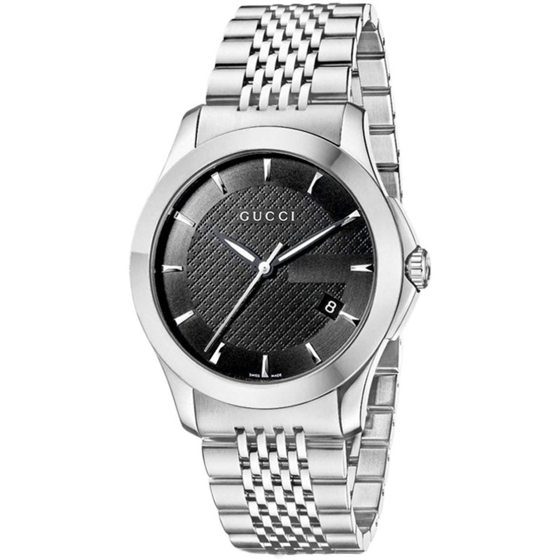 Gucci Gucci YA126402 G-Timeless Black Dial Men's Watch - BrandAlley