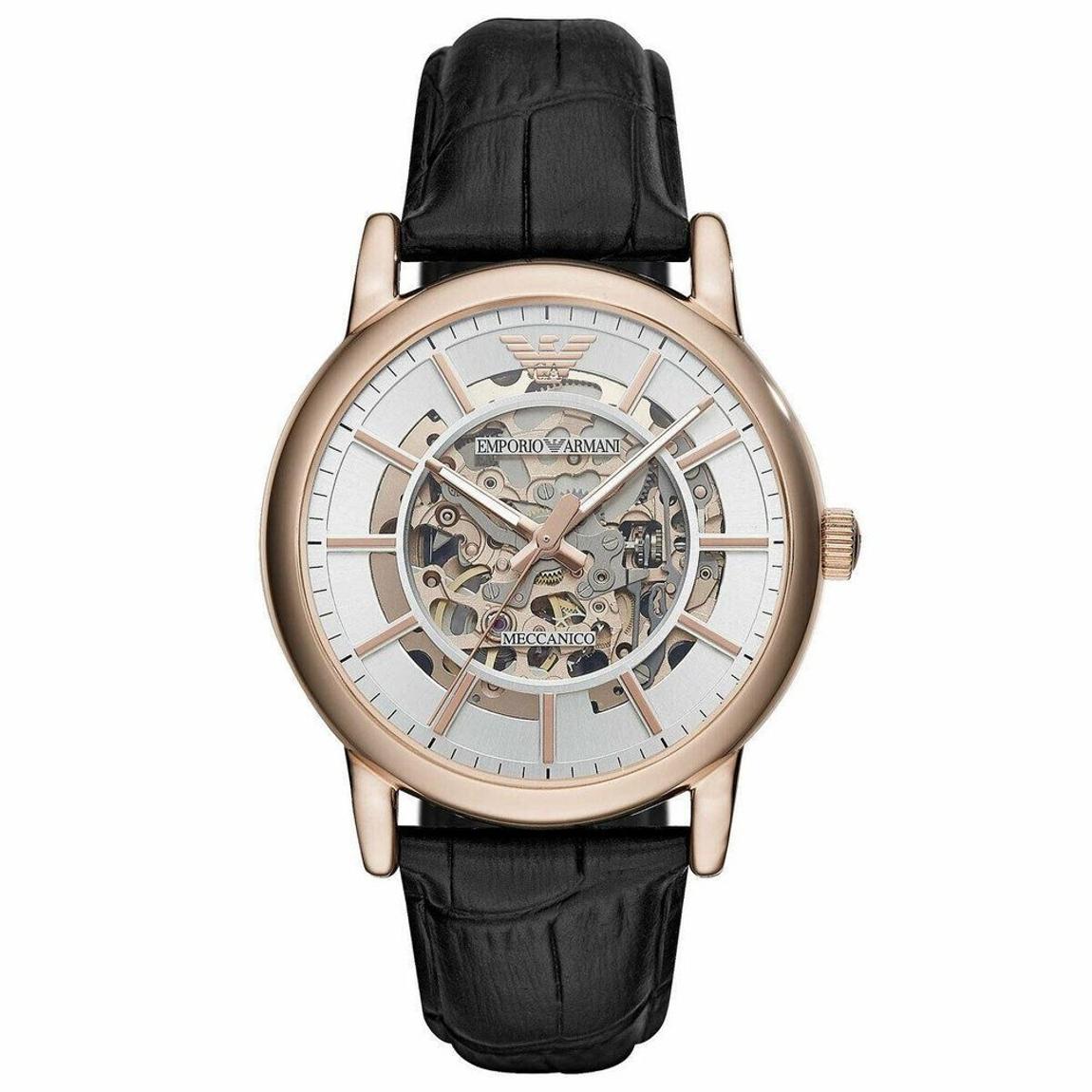 Emporio Armani AR60007 Automatic Black Leather Men's Watch main product photo