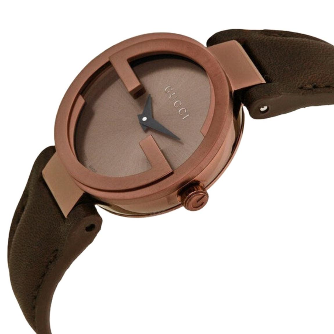 Gucci Gucci YA133504 Interlocking Brown Dial Ladies Watch - BrandAlley