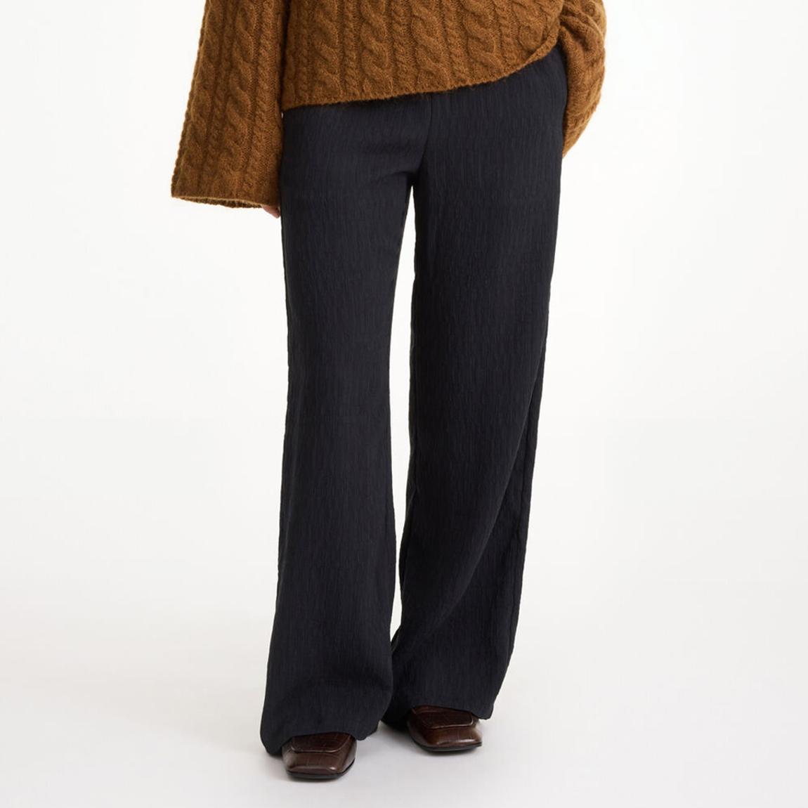 Black Darja Textured Relaxed Trousers main product photo
