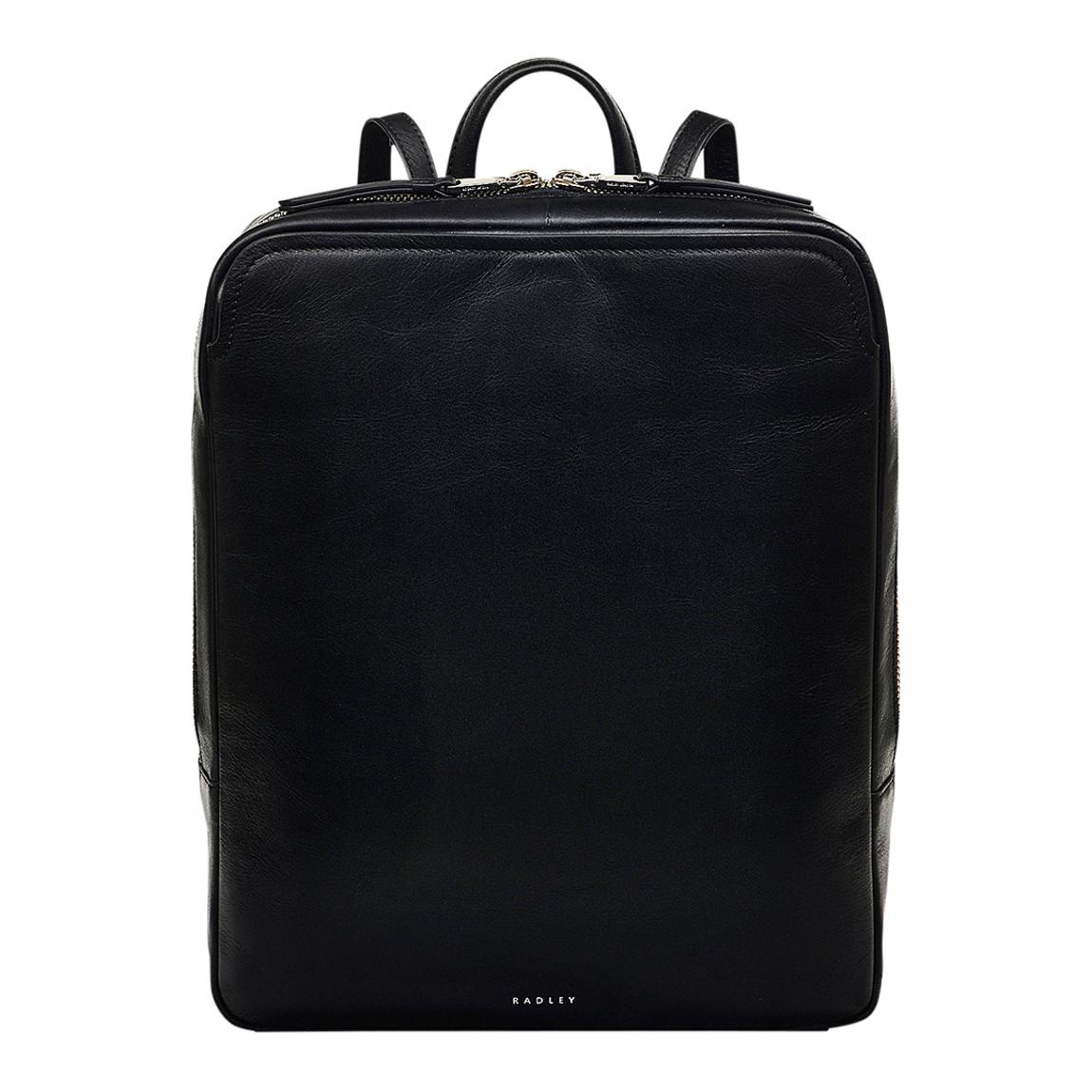 Black Leather Medium Zip Around Backpack main product photo
