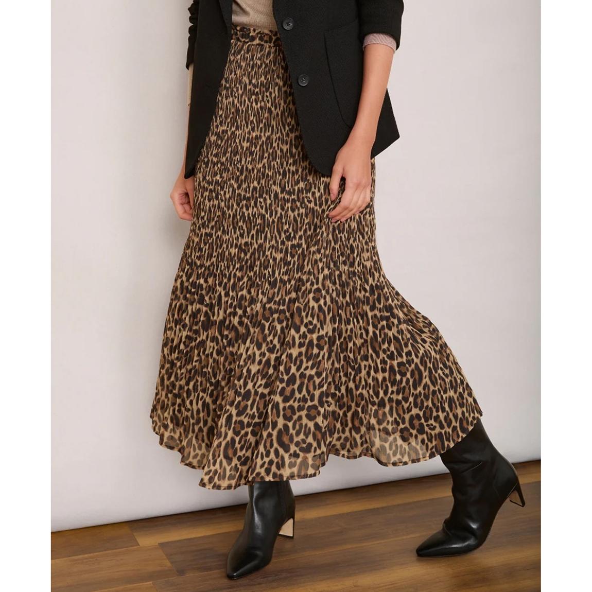 Leopard Estelle Plisse Skirt main product photo