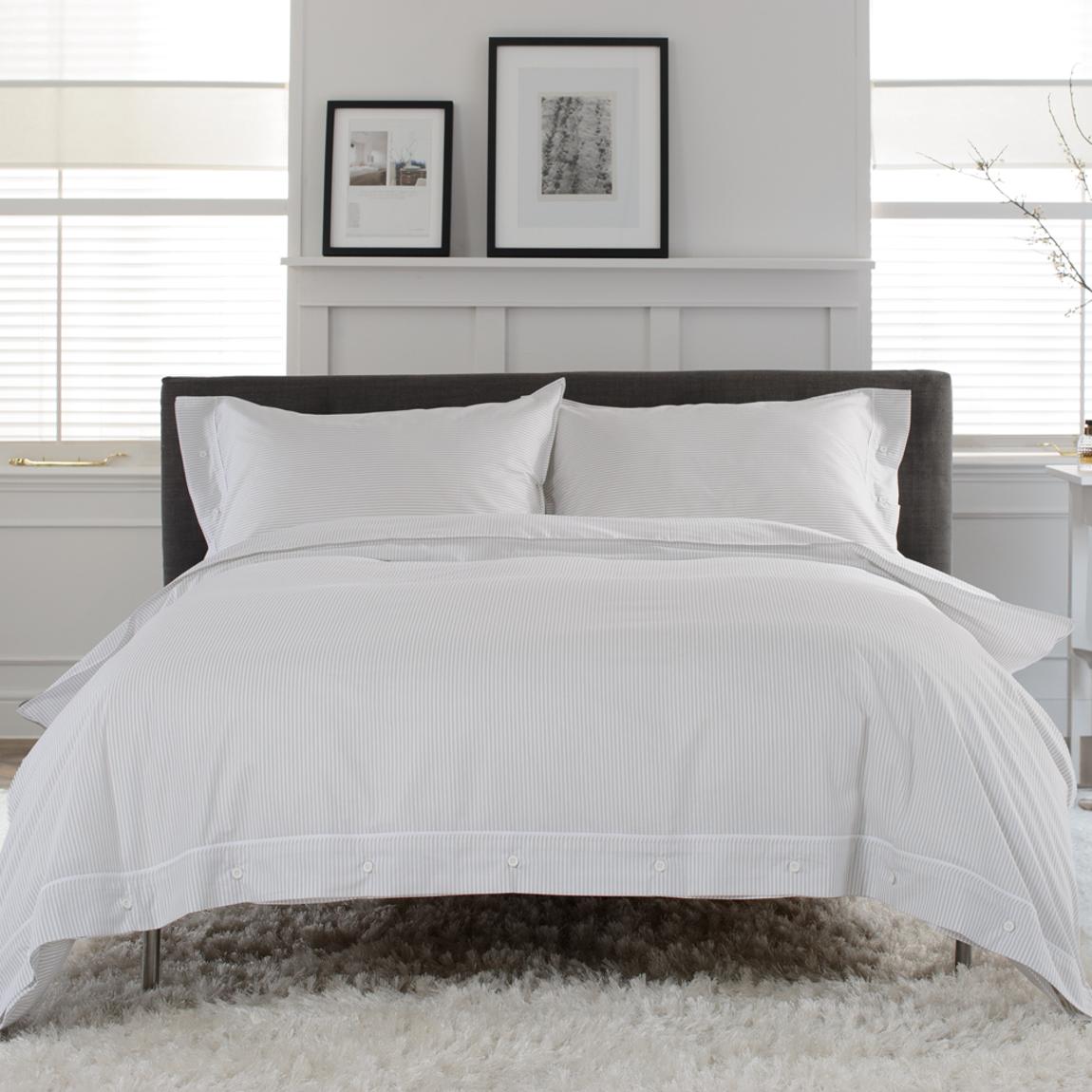 Southport 100% Cotton Cuffed Finish Duvet Cover Set Grey Single main product photo