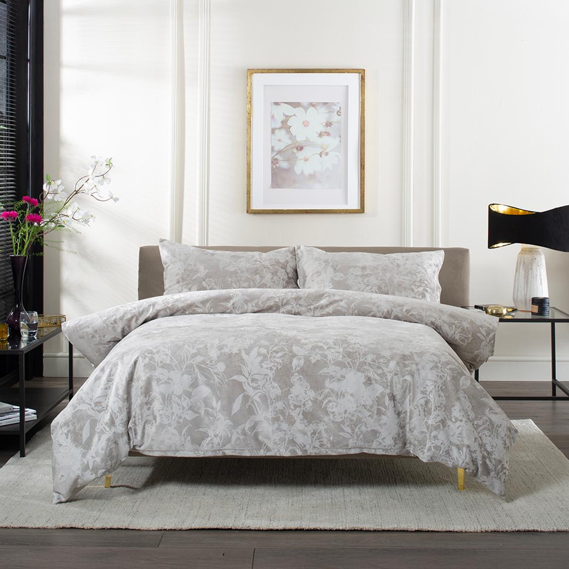 Crushed Velvet Chatsworth Printed Duvet Cover Set -Superking main product photo