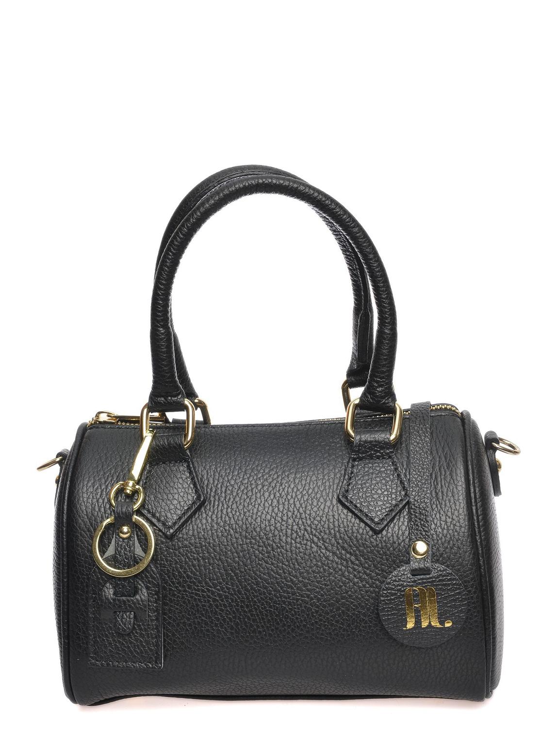 Black Leather Handbag By Roberta M main product photo