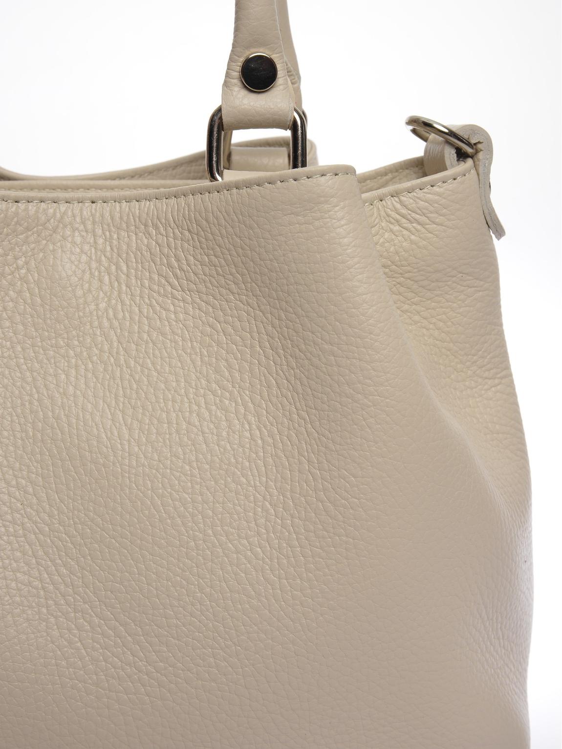 Beige Leather Handbag By Roberta M main product photo
