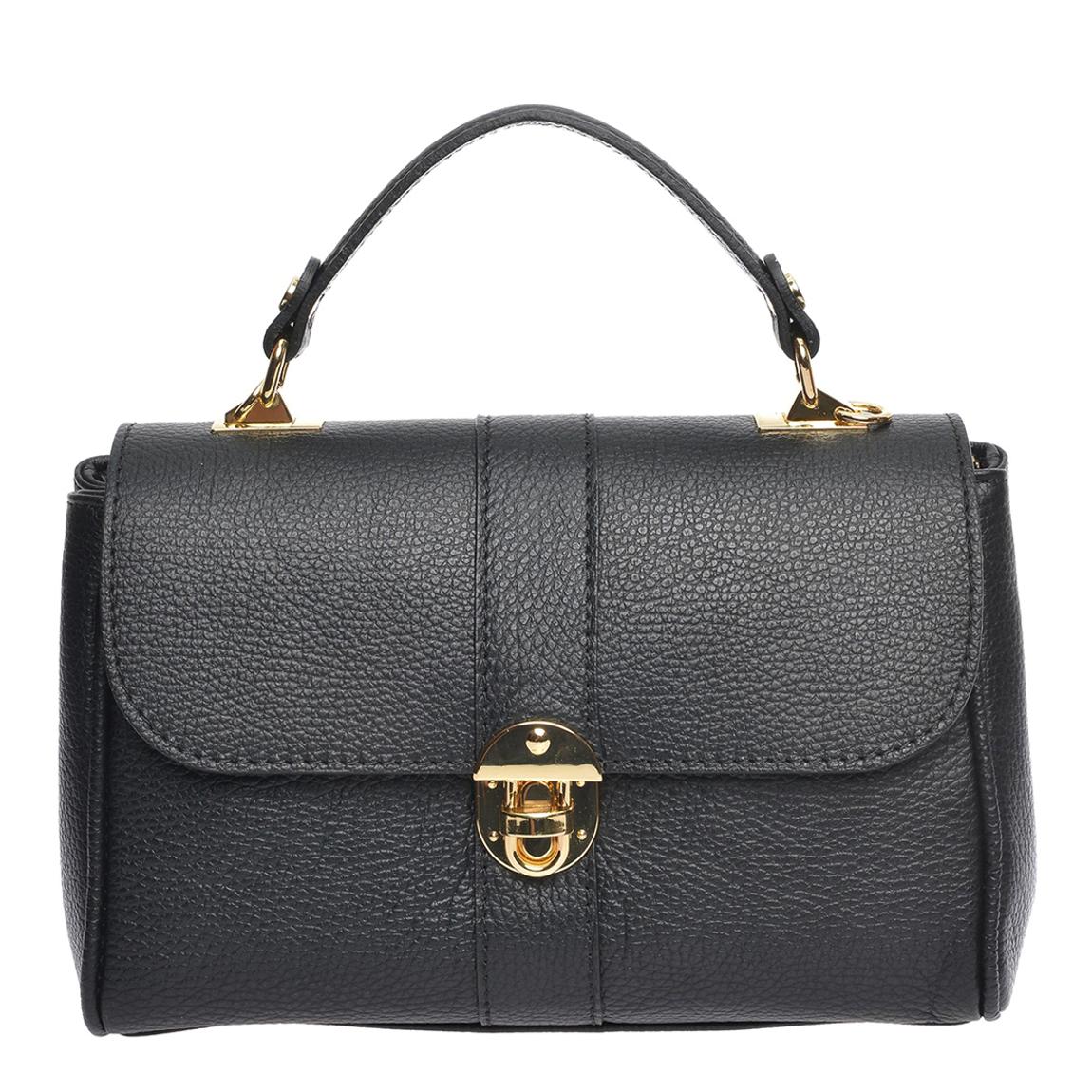 Black Leather Handbag By Roberta M main product photo