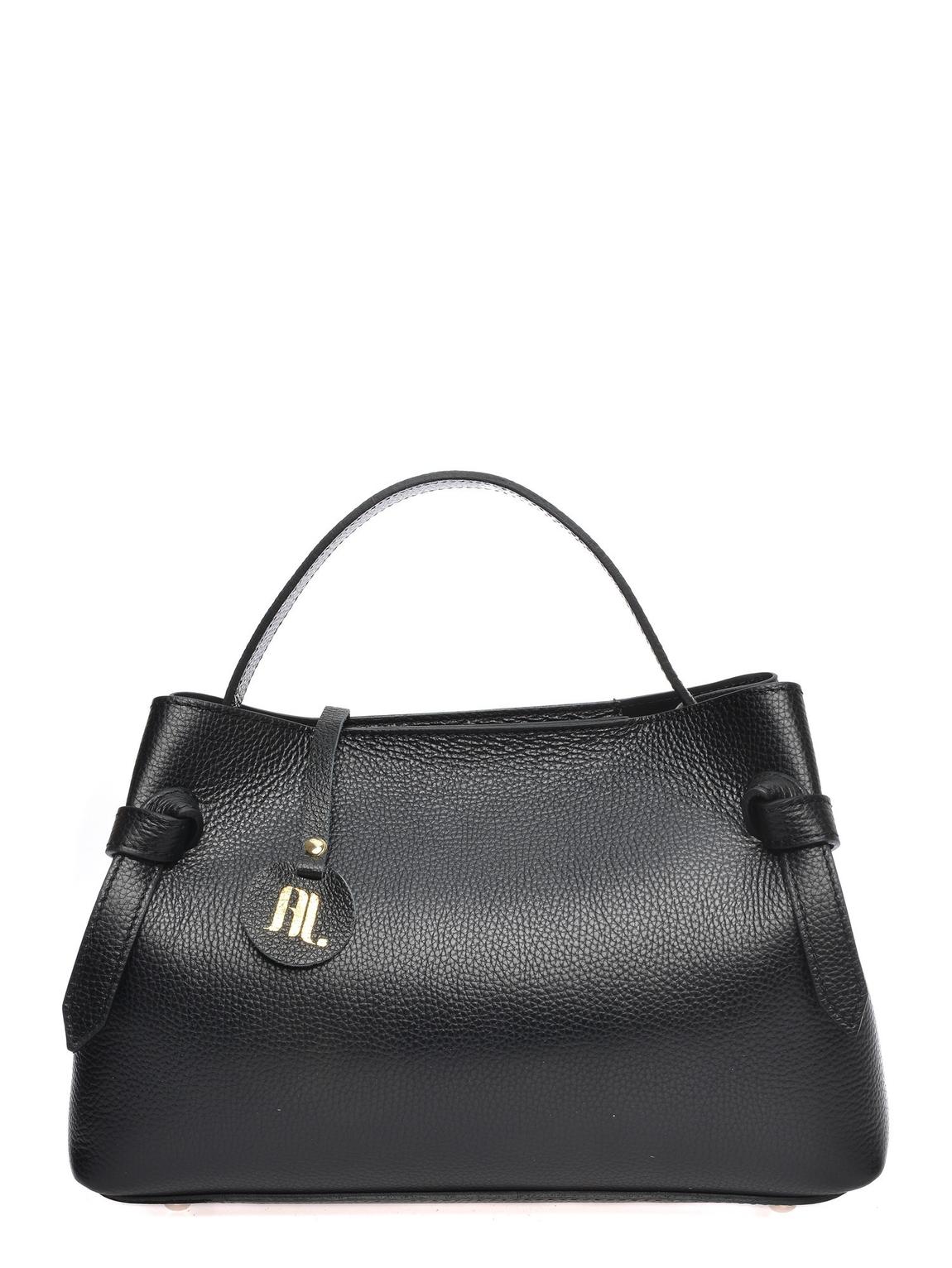 Black Leather Handbag By Roberta M main product photo