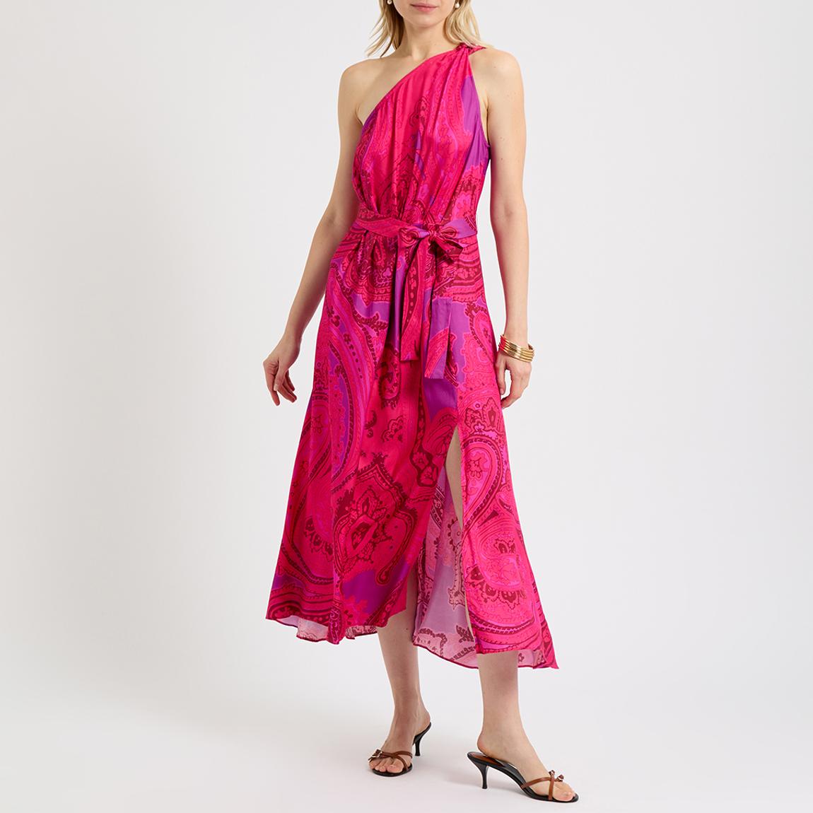 Pink Mila Paisley Print Midi Dress main product photo