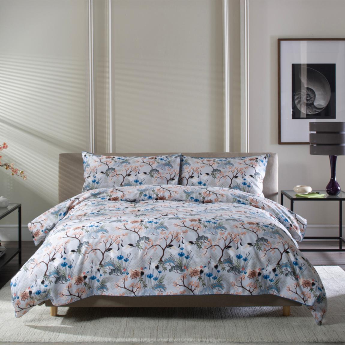 Japanese Kyoto 100% Cotton Duvet Cover Set with Piped Edging Single main product photo
