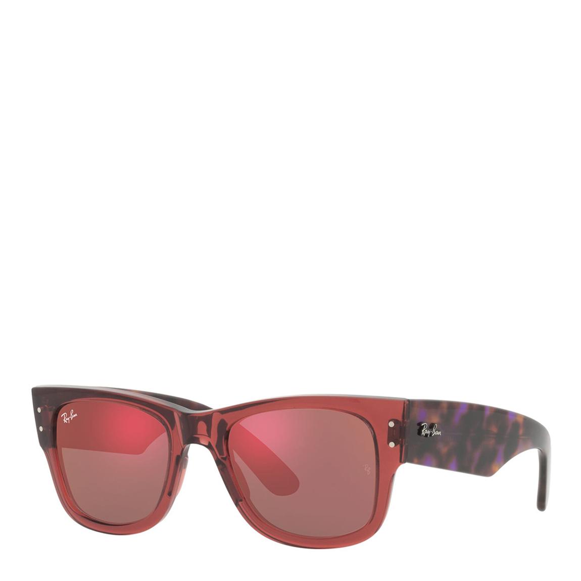 Brown Dark Red Patterned Lens Pink Transparent Frame Sunglasses 51mm main product photo