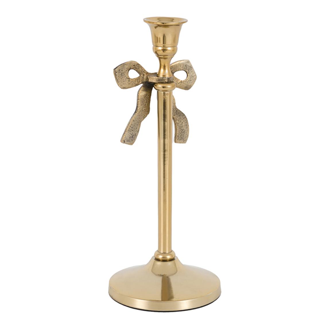 Bow Dinner Candle Holder, Gold main product photo