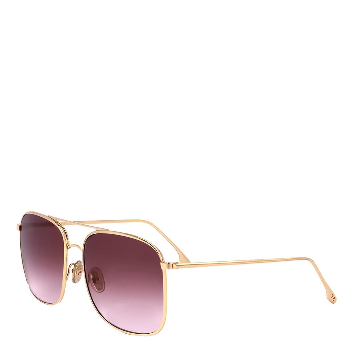 Gold/Burgundy Aviator Sunglasses 59mm main product photo