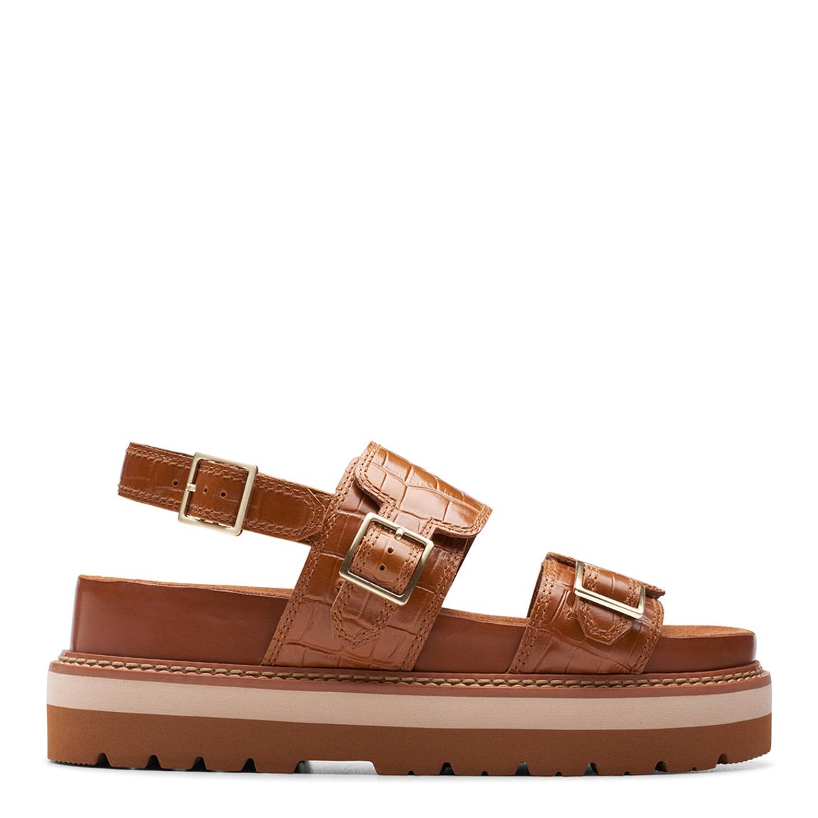 Tan Orianna Glide Platform Sandals main product photo