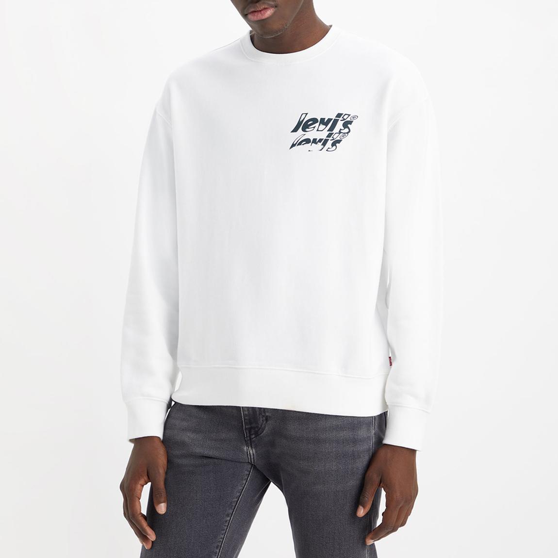 White Relaxed Graphic Cotton Sweatshirt main product photo