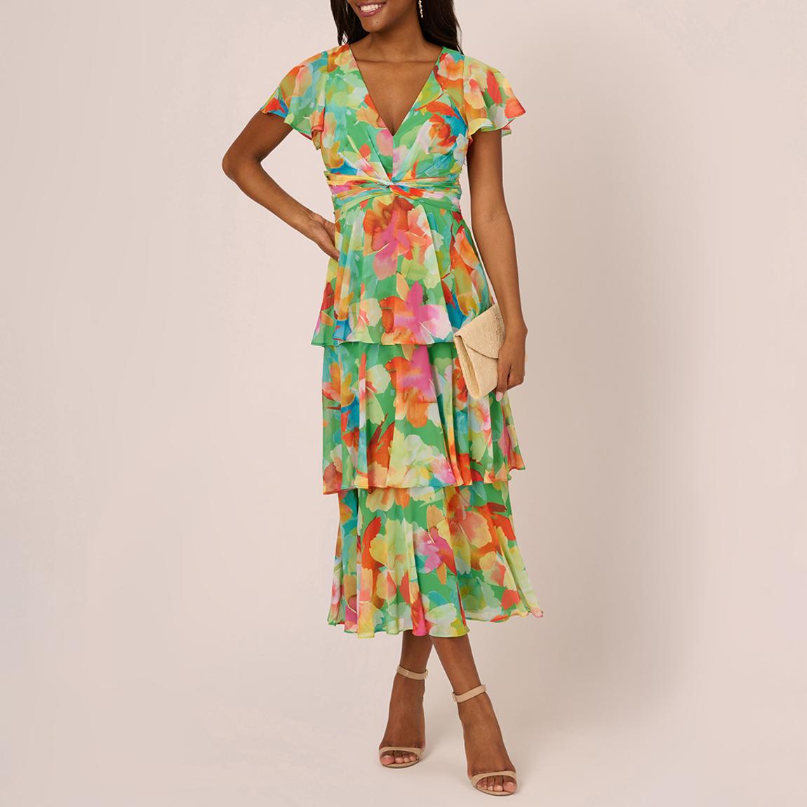 Multi Tiered Chiffon Midi Dress main product photo