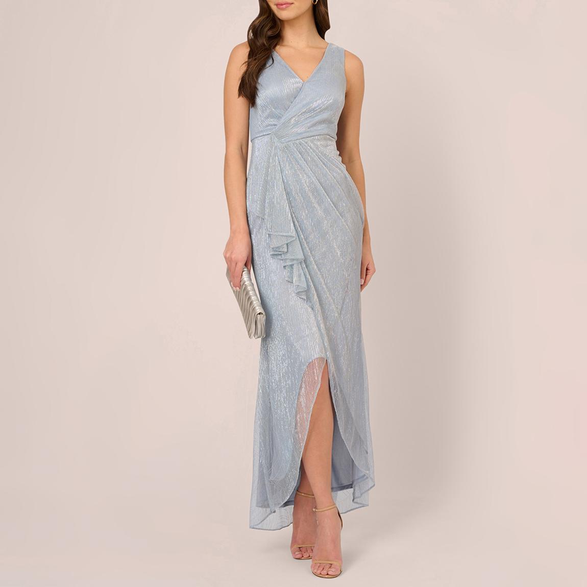 Cornflower Metallic Mesh Cascade Gown main product photo