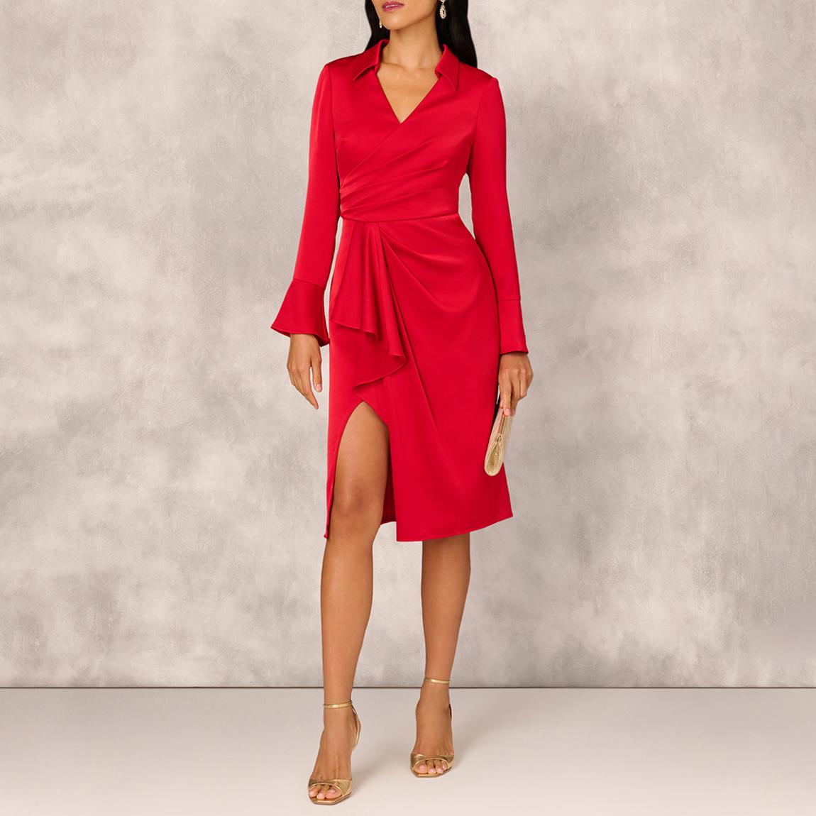 Scarlet Crepe Back Satin Midi Dress main product photo