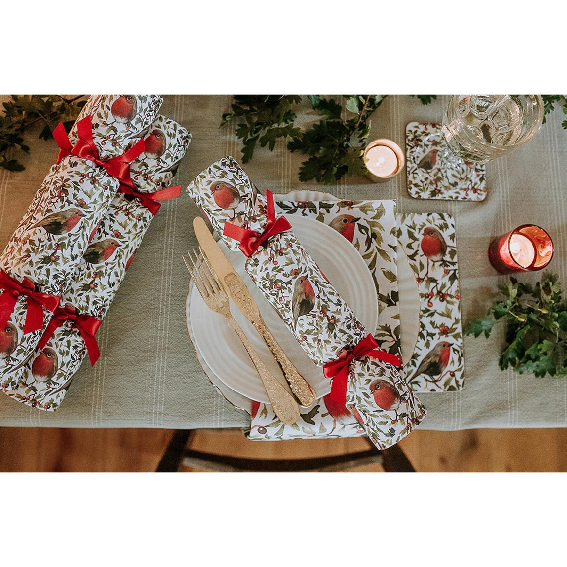 Nancy & Betty Studio Ltd Set of 6 Robins Luxury Christmas Crackers