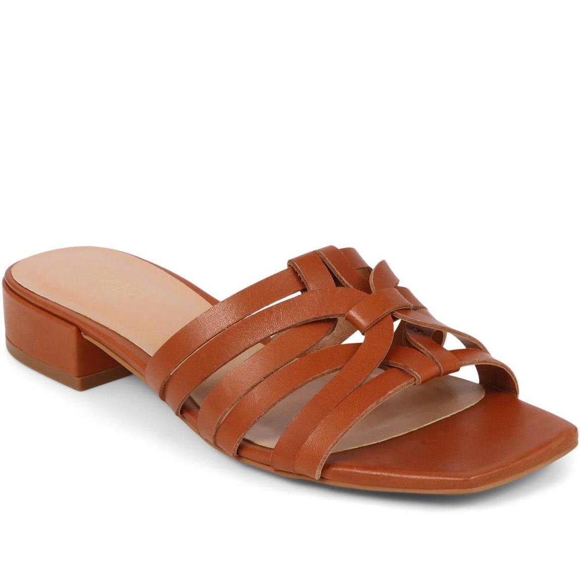 Tan Izabella Strappy Heeled Mules main product photo