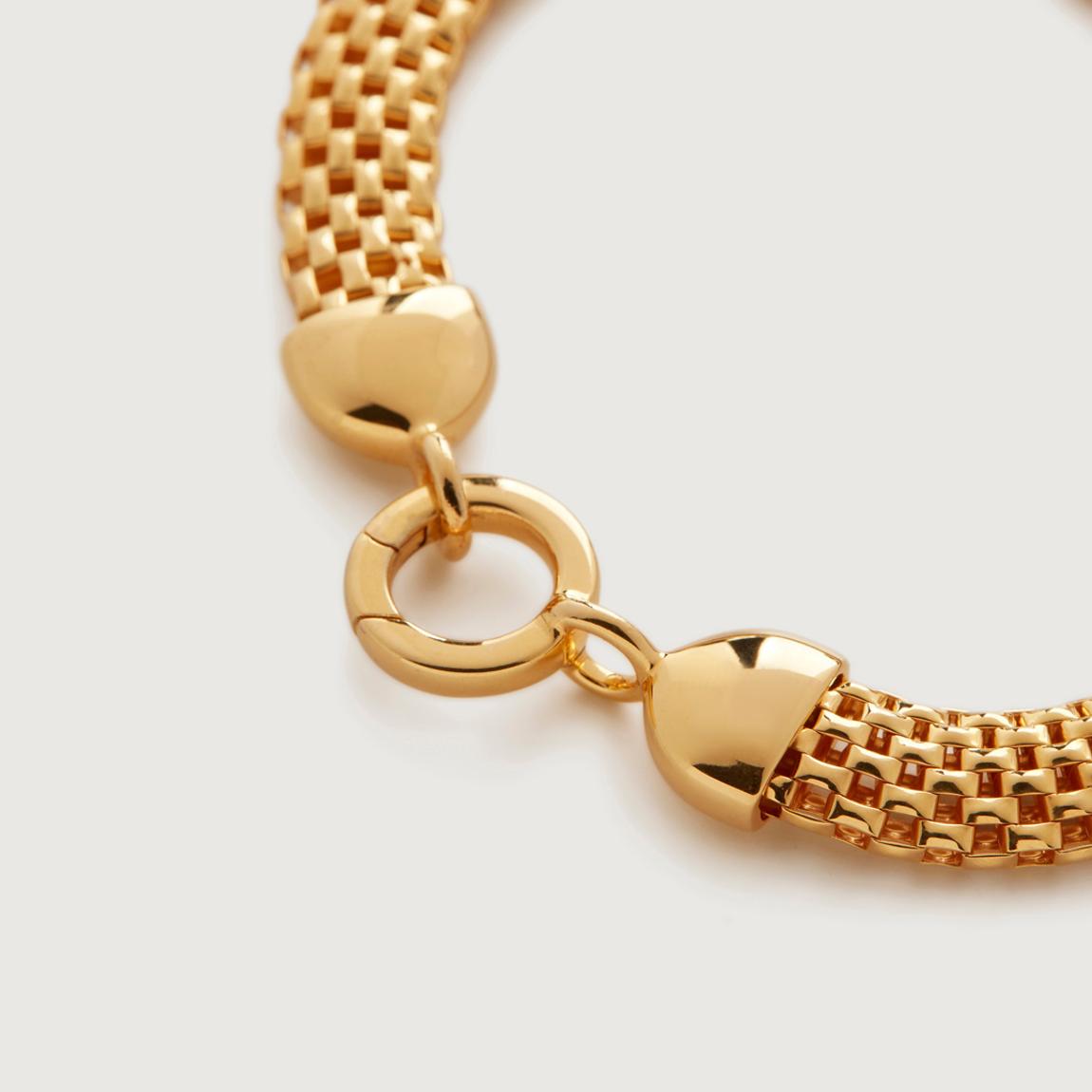 Gold Vermeil Heirloom Woven Wide Chain Bracelet main product photo